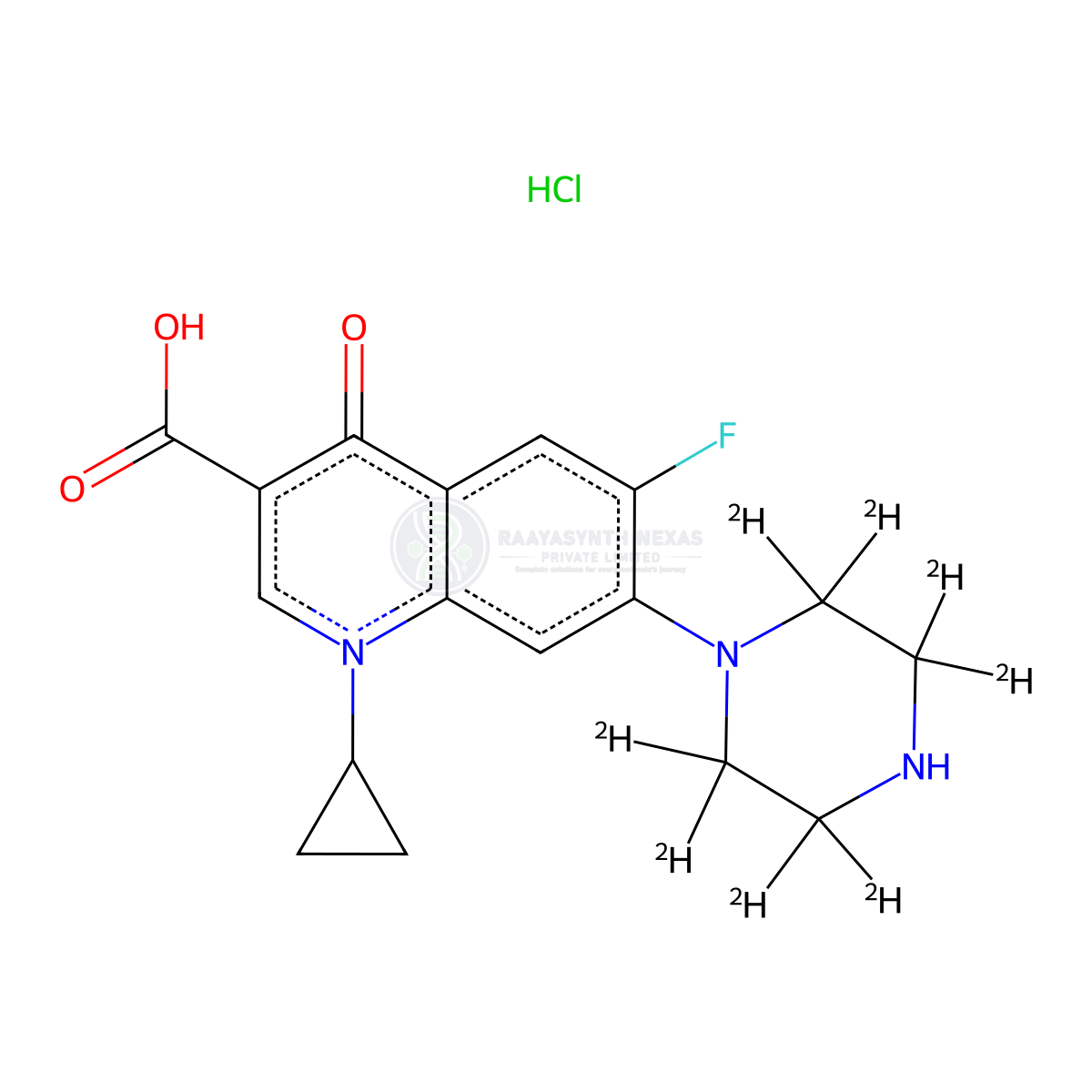 Ciprofloxacin D8 Hydrochloride