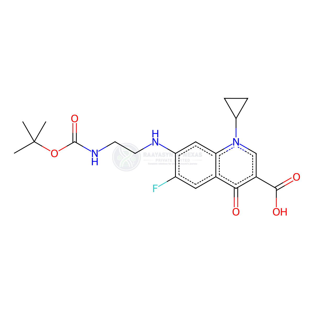 N-(tert-Butoxycarbonyl) Desethylene Ciprofloxacin